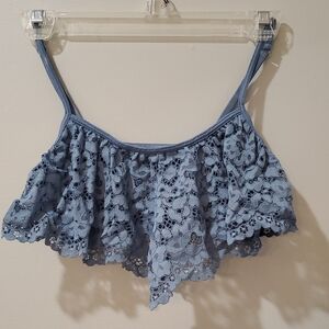 Victoria's Secret Blue Lace Bralette. M Adjustsble Straps Body By Victoria